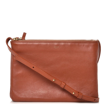 Celine Lambskin Large Trio Crossbody Bag Brick 1 of 10