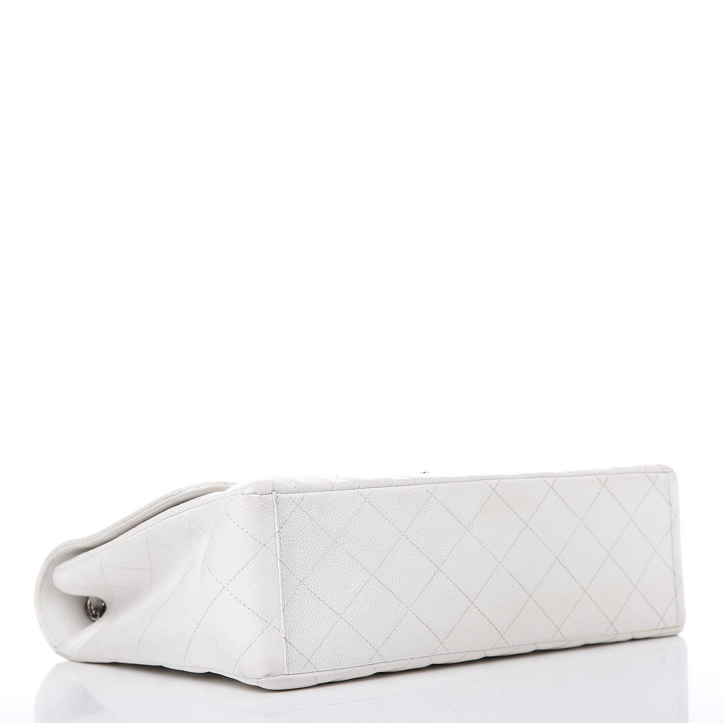 Caviar Quilted Maxi Single Flap White