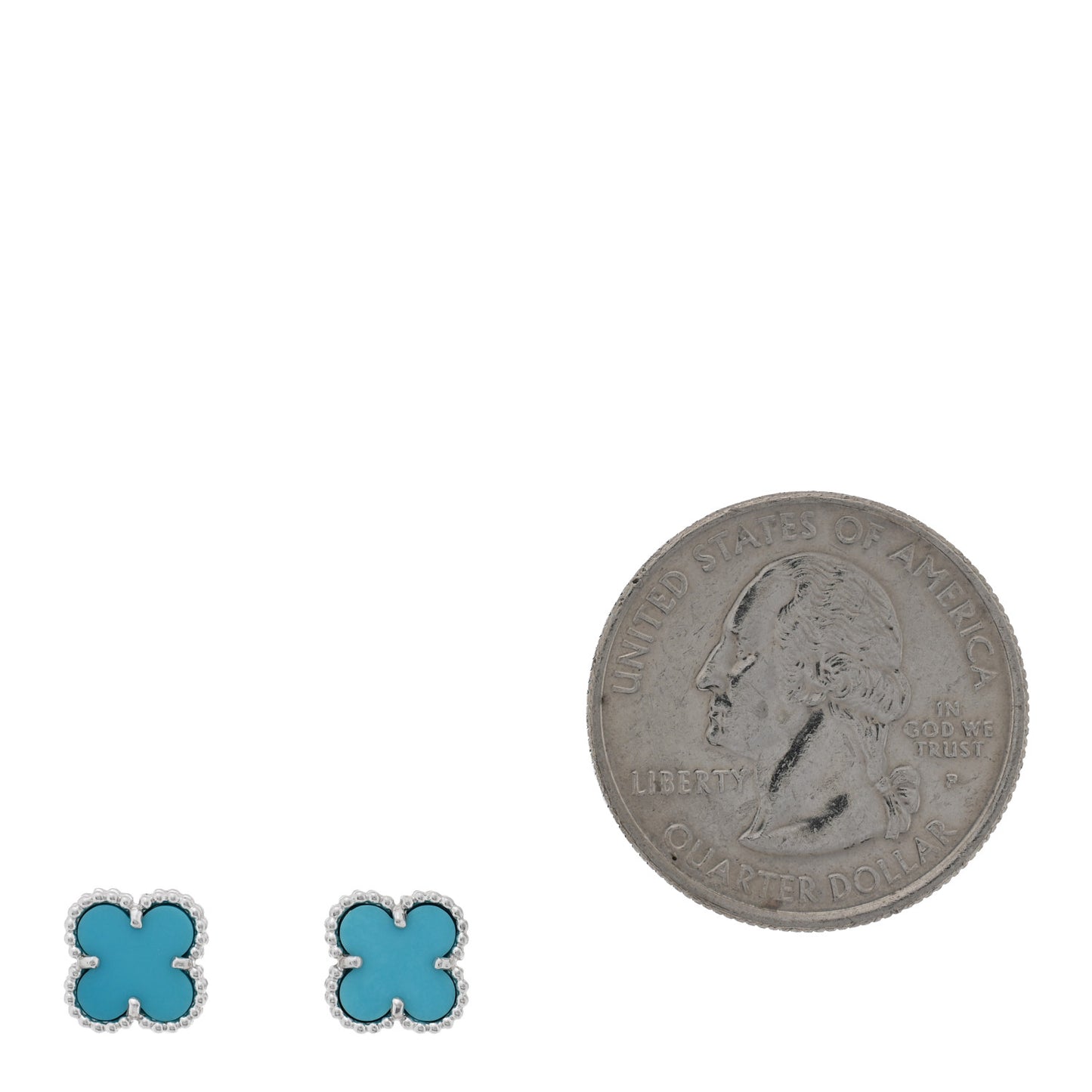 18K White Gold Turquoise Sweet Alhambra Earrings