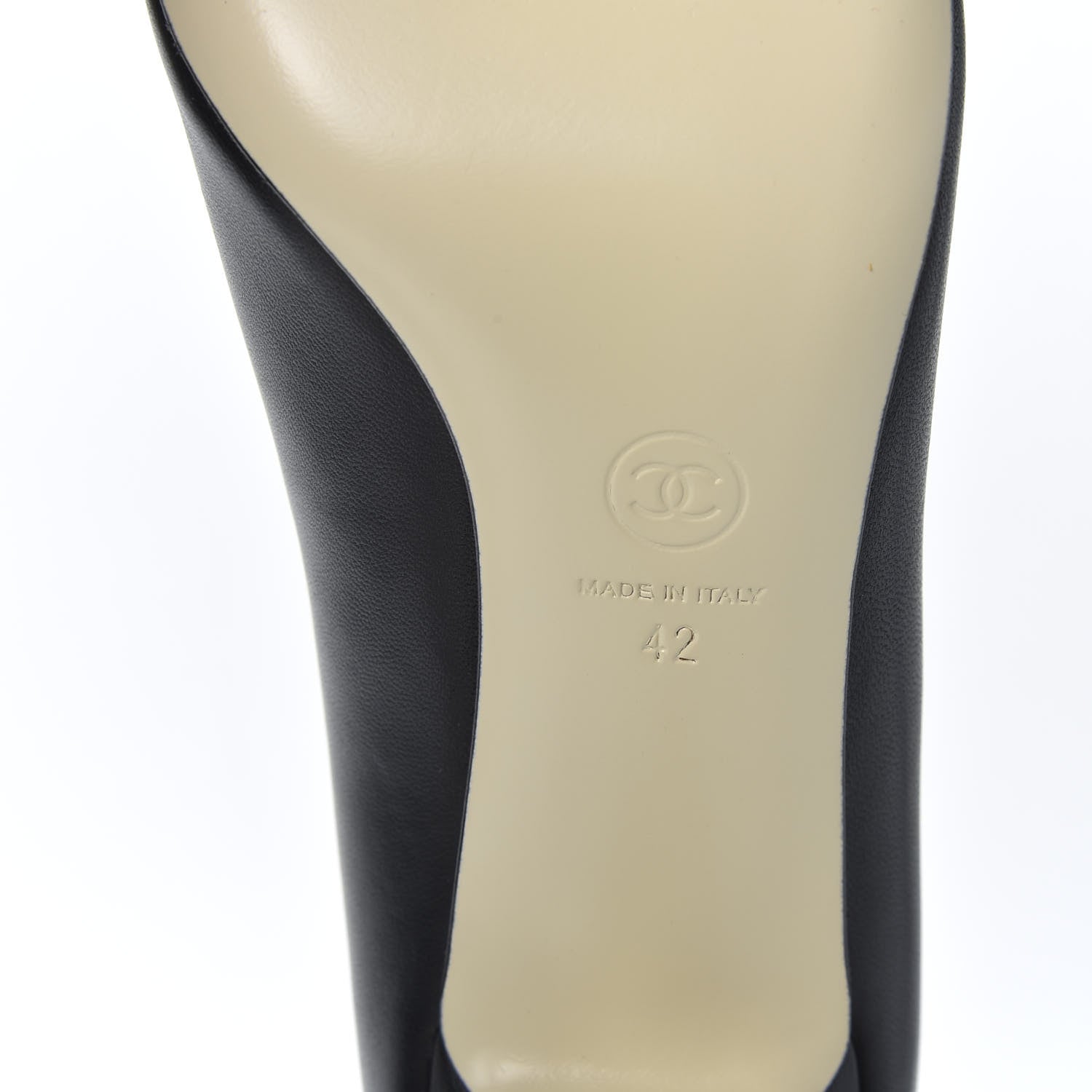 Chanel Lambskin Cap Toe CC Pumps 42 Black 8 of 10