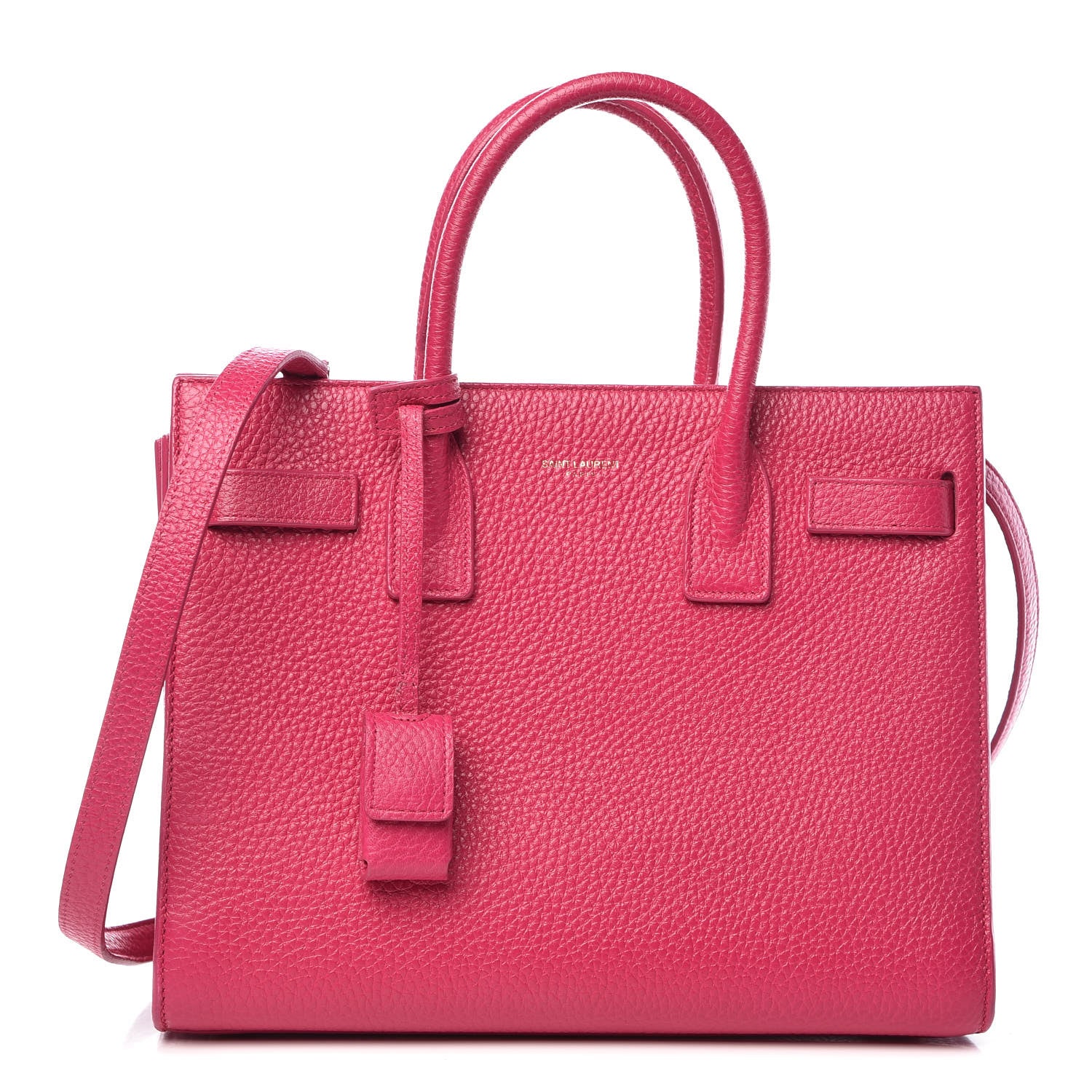 Saint Laurent Grained Calfskin Baby Sac De Jour Lipstick Fuchsia 1 of 10