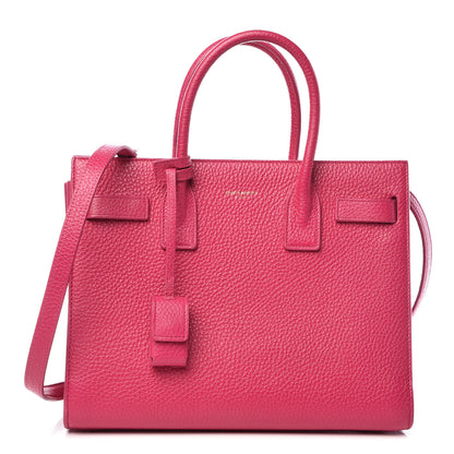 Saint Laurent Grained Calfskin Baby Sac De Jour Lipstick Fuchsia 1 of 10