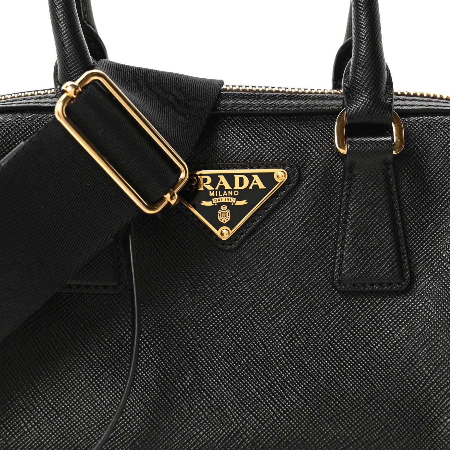 Prada Saffiano Lux Mini Boston Crossbody Bag Black 1835566