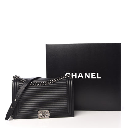 Chanel Calfskin Horizontal Quilted New Medium Boy Flap Black 15 of 15