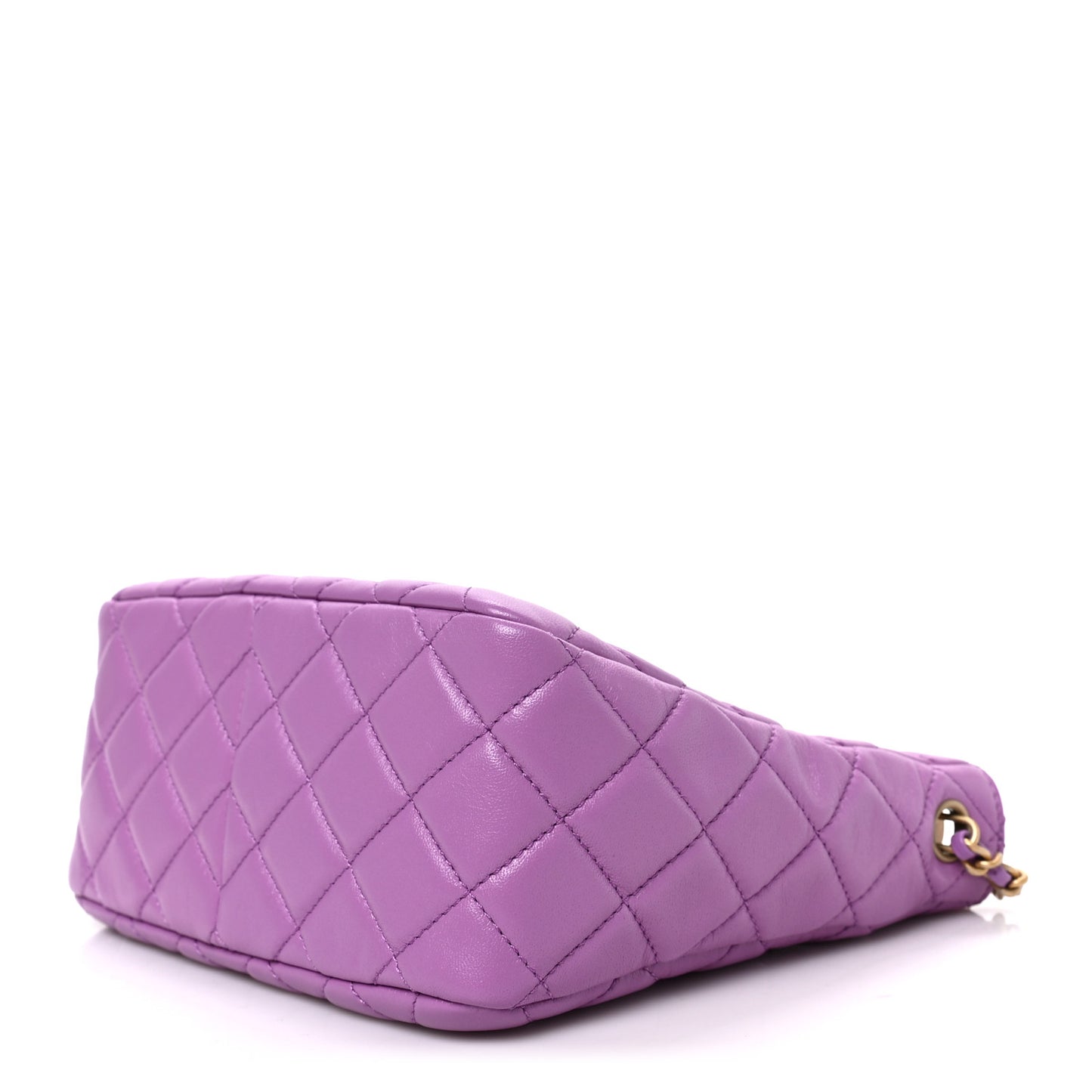 Lambskin Quilted Small Pearl Crush Hobo Purple