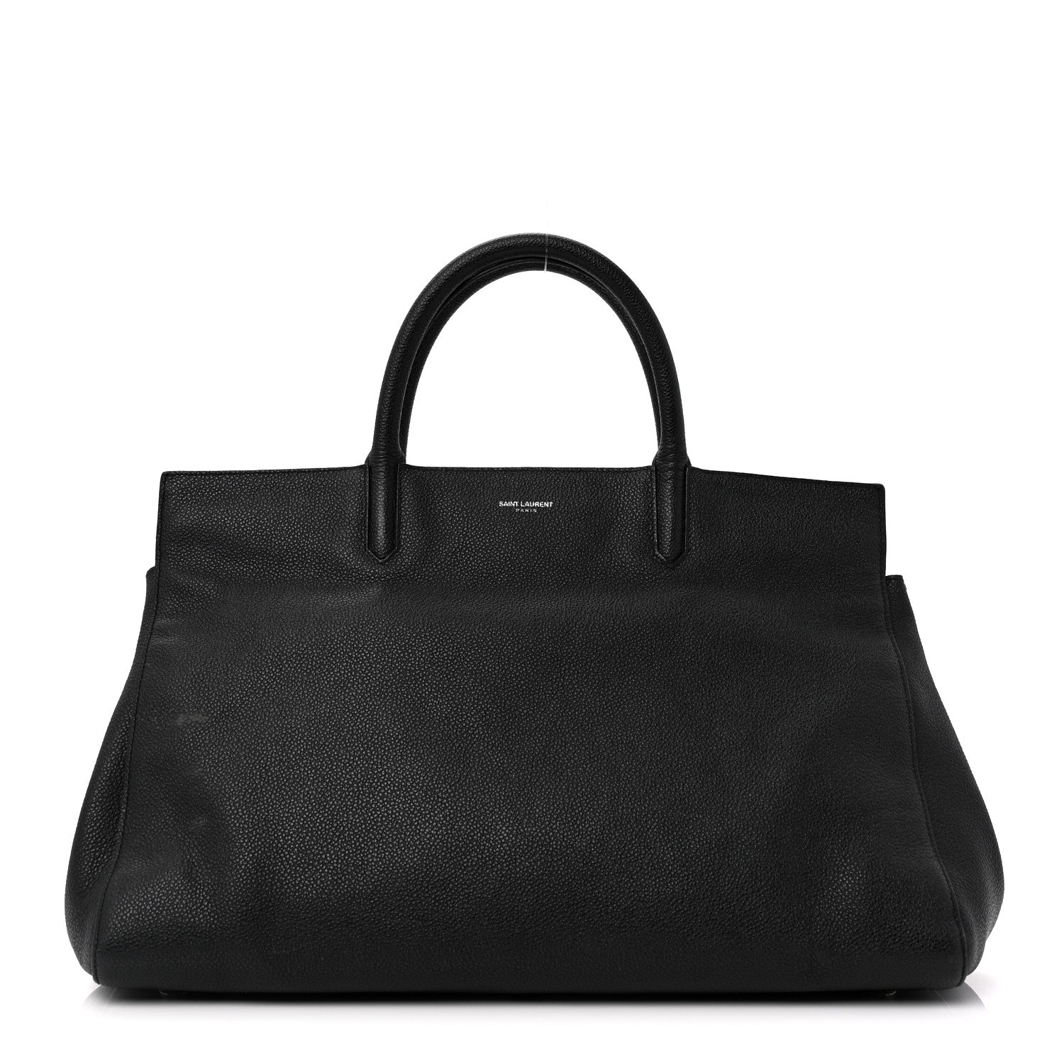 Saint Laurent Grained Calfskin Medium Cabas Rive Gauche Black 2 of 41