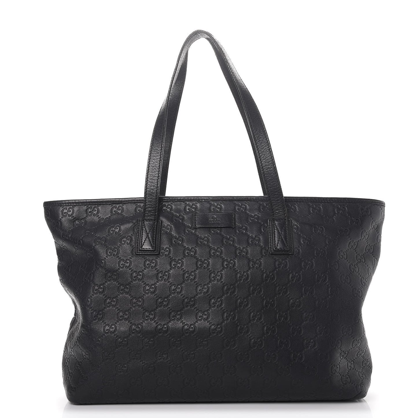 Guccissima Medium Zippered Shopping Tote Black