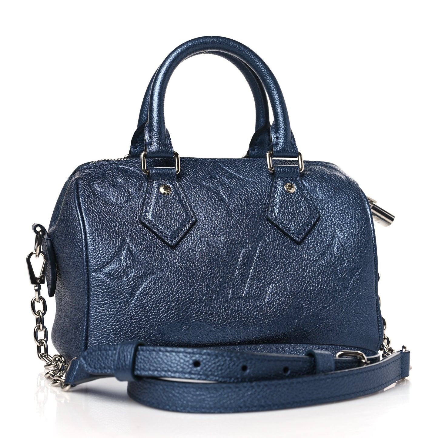 Metallic Empreinte Monogram Giant Speedy Bandouliere 20 Navy Nacre
