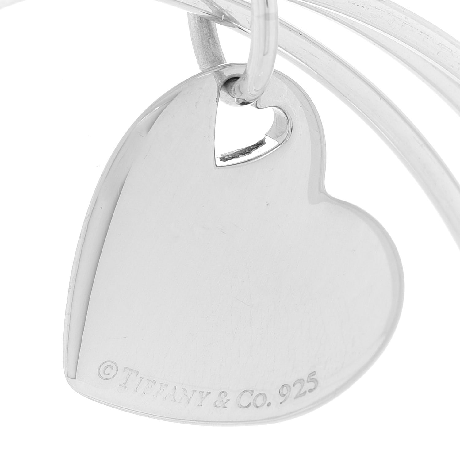 Tiffany Sterling Silver Heart Triple Bangle Bracelet 4 of 5