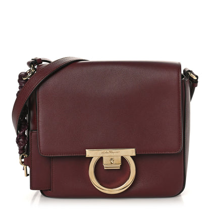 Salvatore Ferragamo Calfskin Gancini Lock Flap Crossbody Burgundy 1 of 8