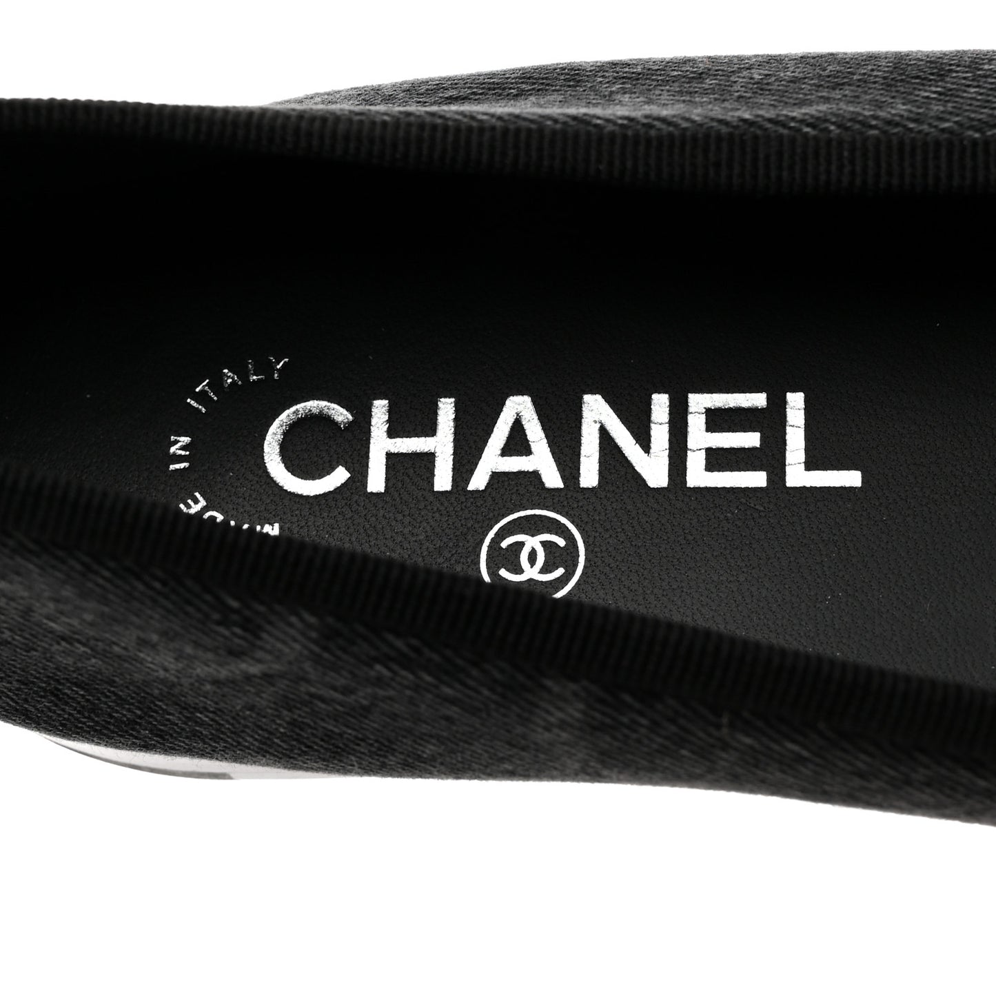 Denim Printed Cap Toe Ballerina Flats 39.5 Black
