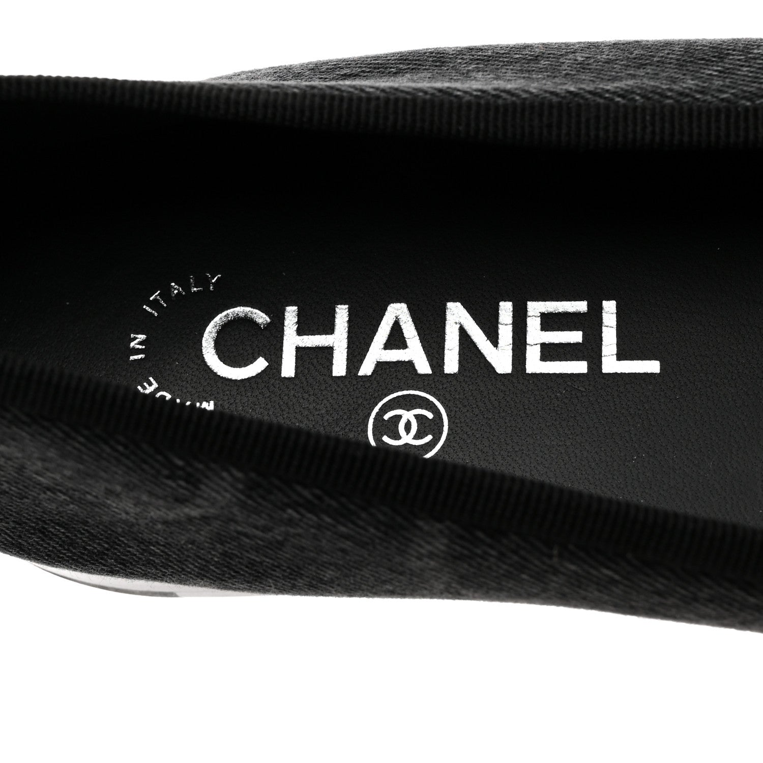 Chanel Denim Printed Cap Toe Ballerina Flats 39.5 Black 6 of 9
