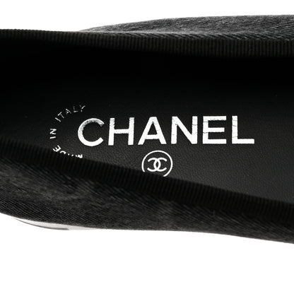 Chanel Denim Printed Cap Toe Ballerina Flats 39.5 Black 6 of 9
