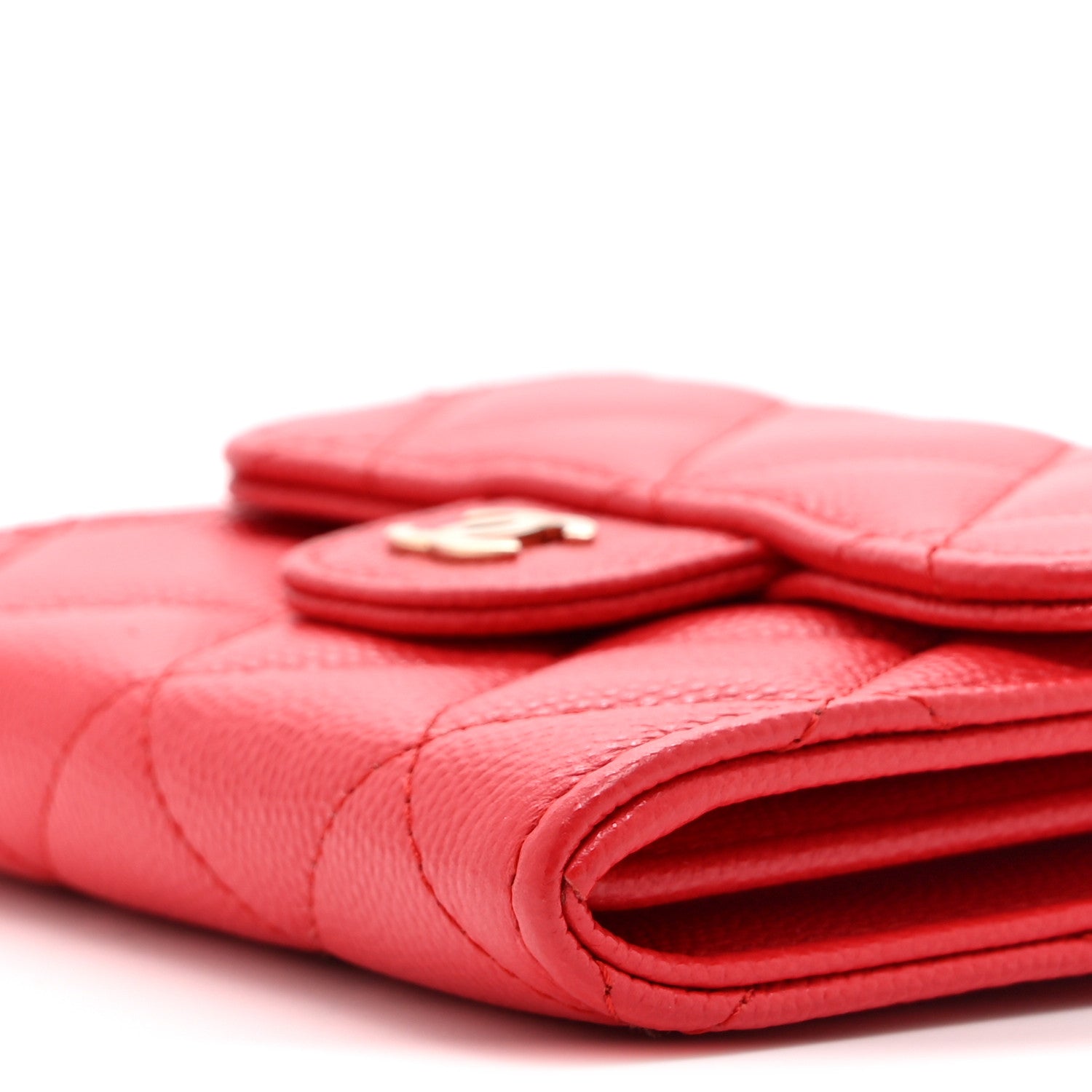 Chanel Caviar Quilted Flap Card Holder On Chain Red 11 of 12