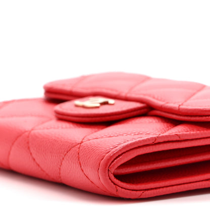 Chanel Caviar Quilted Flap Card Holder On Chain Red 11 of 12