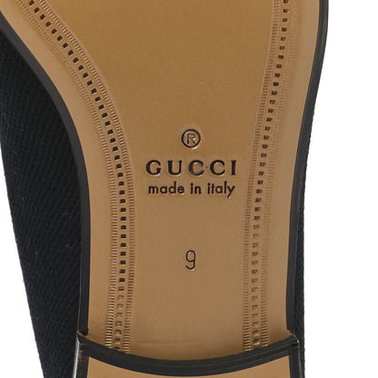 Gucci Canvas Horsebit Mens Jordaan Loafers 9 Black Blue Agata 8 of 11