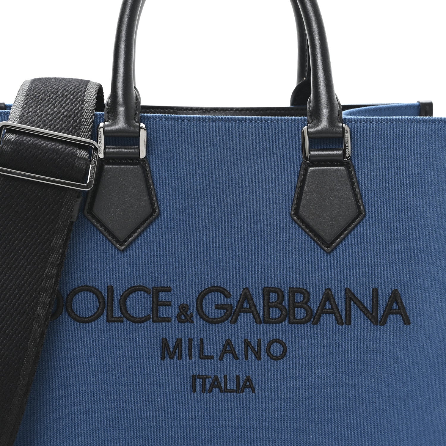 Dolce & Gabbana DOLCE GABBANA Canvas Calfskin Embroidered Logo
