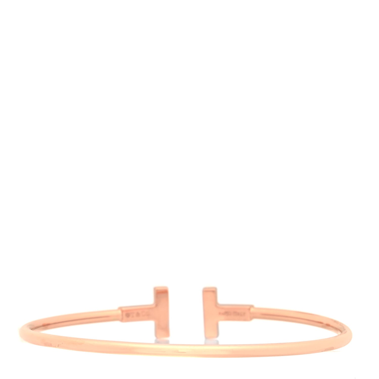 Tiffany 18K Rose Gold Diamond Mother of Pearl T Wire Bracelet 3 of 4