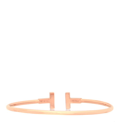 Tiffany 18K Rose Gold Diamond Mother of Pearl T Wire Bracelet 3 of 4