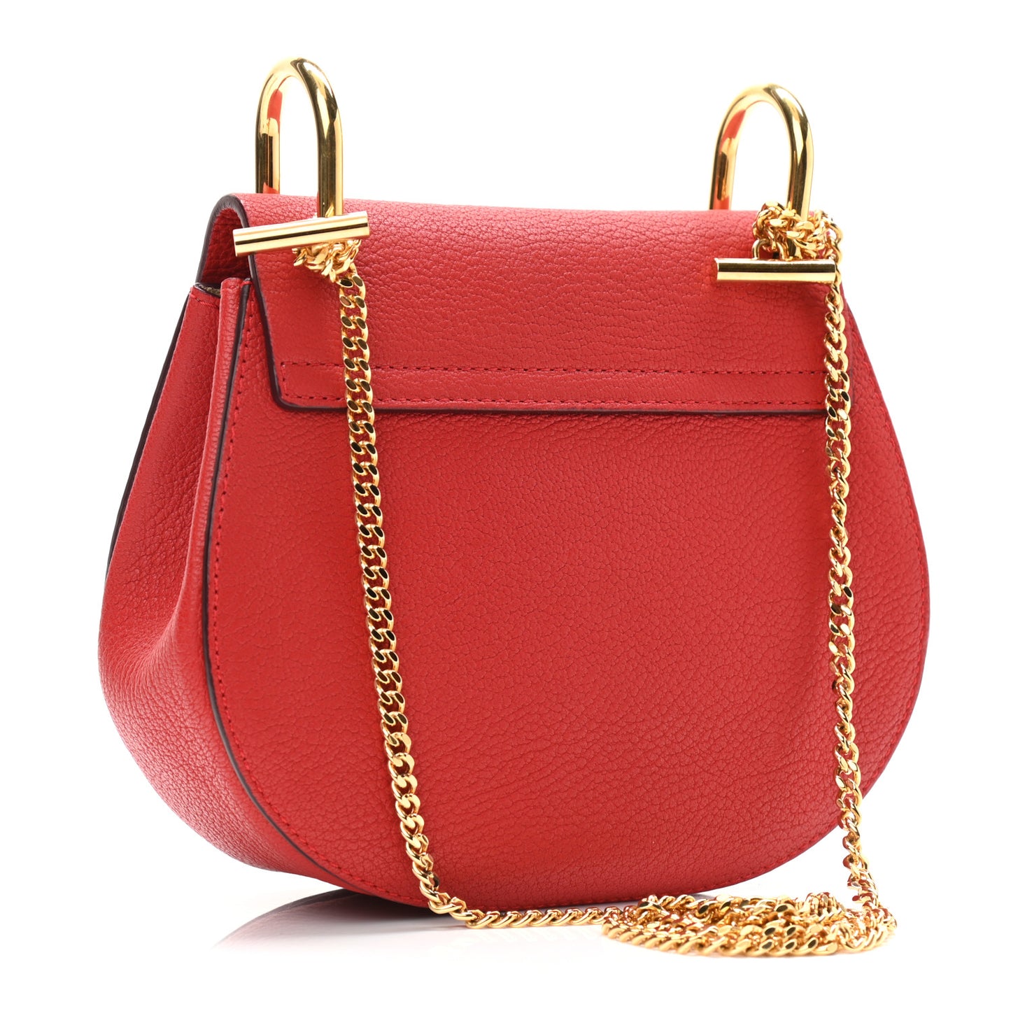 Grained Lambskin Mini Drew Shoulder Bag Plaid Red