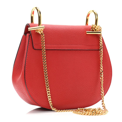 Chloe Grained Lambskin Mini Drew Shoulder Bag Plaid Red 3 of 9