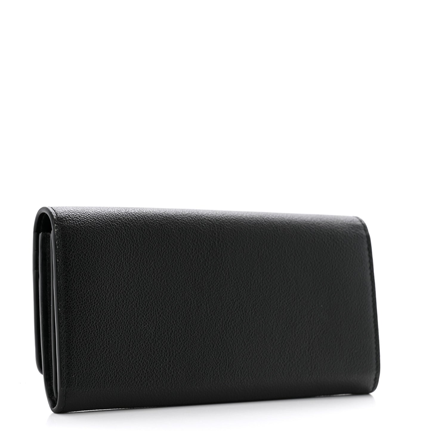 Grained Calfskin Embossed Porter Continental Wallet Black