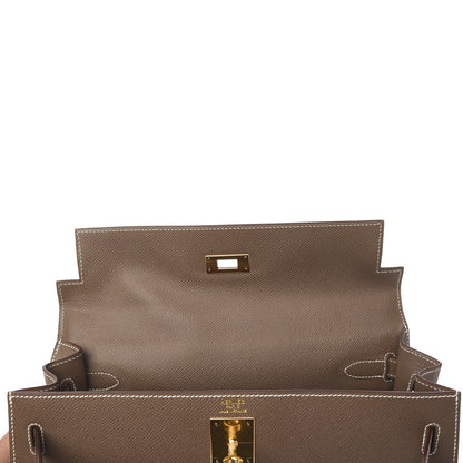 Hermes Epsom Kelly Sellier 32 Etoupe 26 of 34