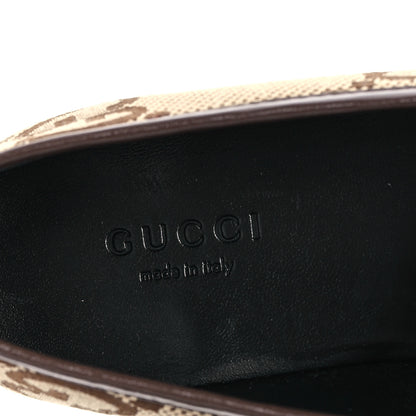 Gucci Monogram Jumbo GG Malaga Kid Horsebit Womens Jordaan Loafers 36 Beige Ebony New Acero 8 of 10