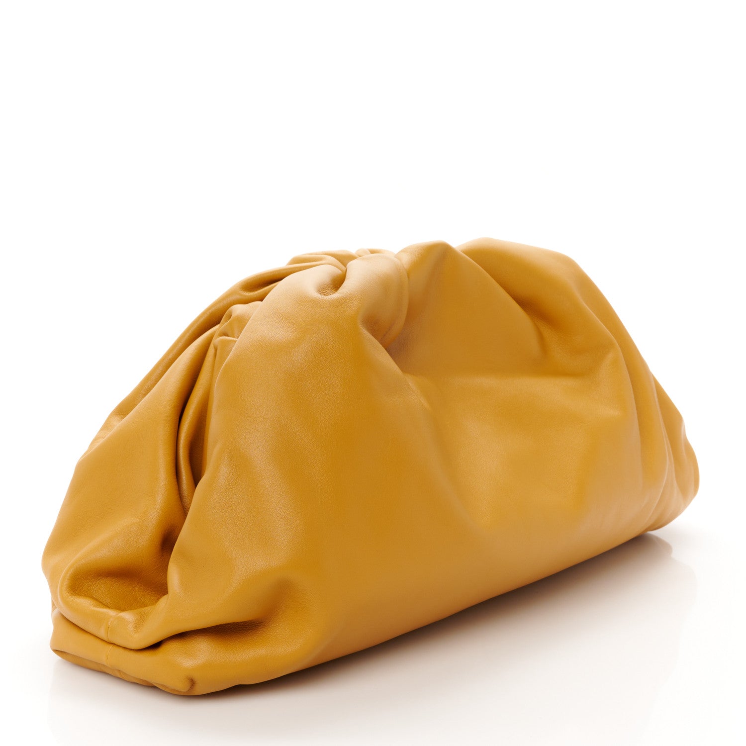 Bottega Veneta Smooth Butter Calf The Pouch Oversized Clutch Ocra 3 of 11