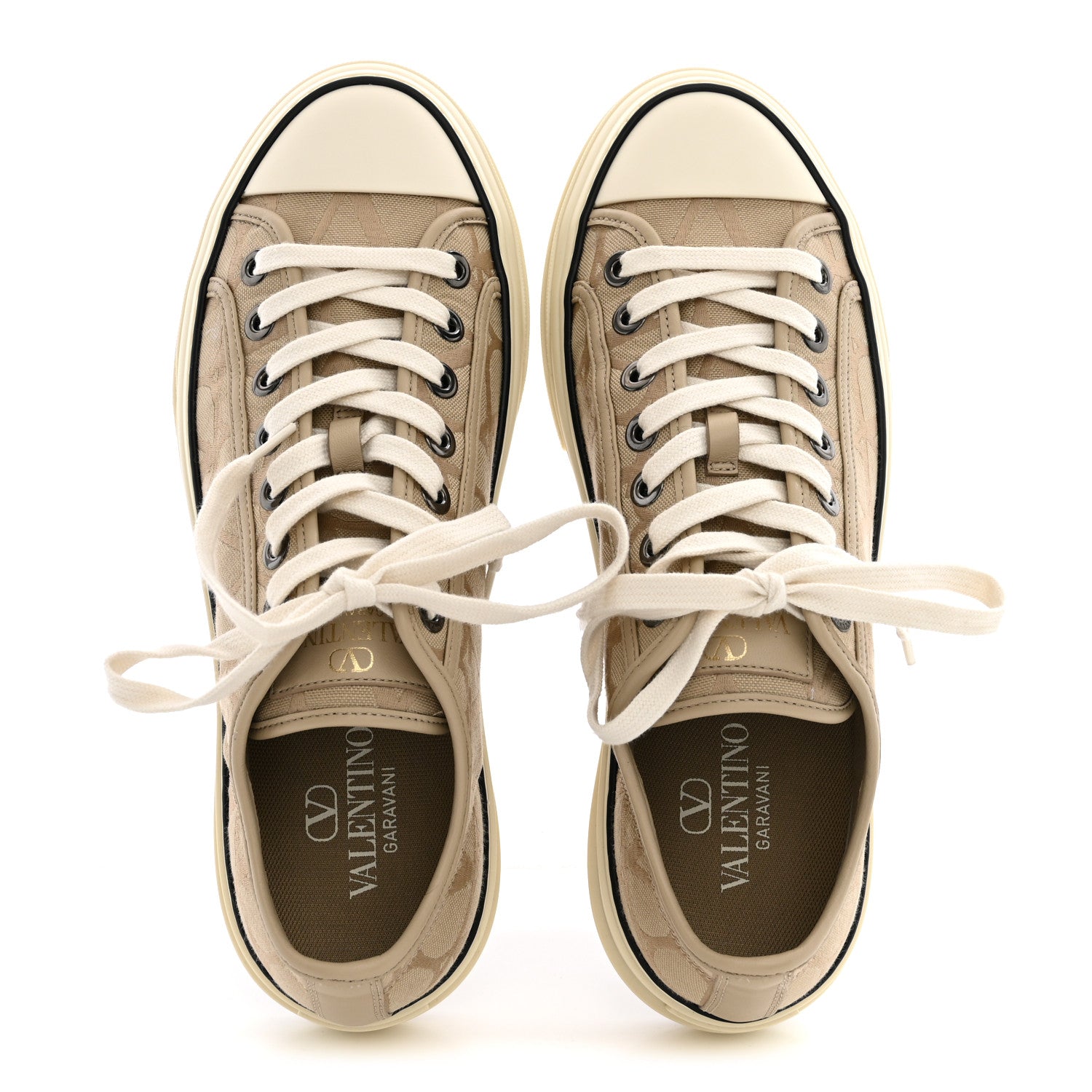 Valentino Garavani Canvas Iconographe Vlogo Sneakers 41 Beige 2 of 9