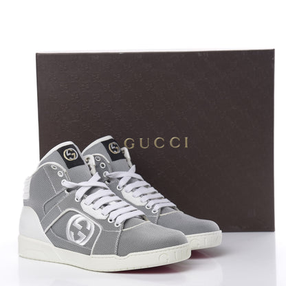 Gucci Baling Fabric Nappa Moorea Interlocking G Mens High Top Sneakers 6 Great White White 8 of 8