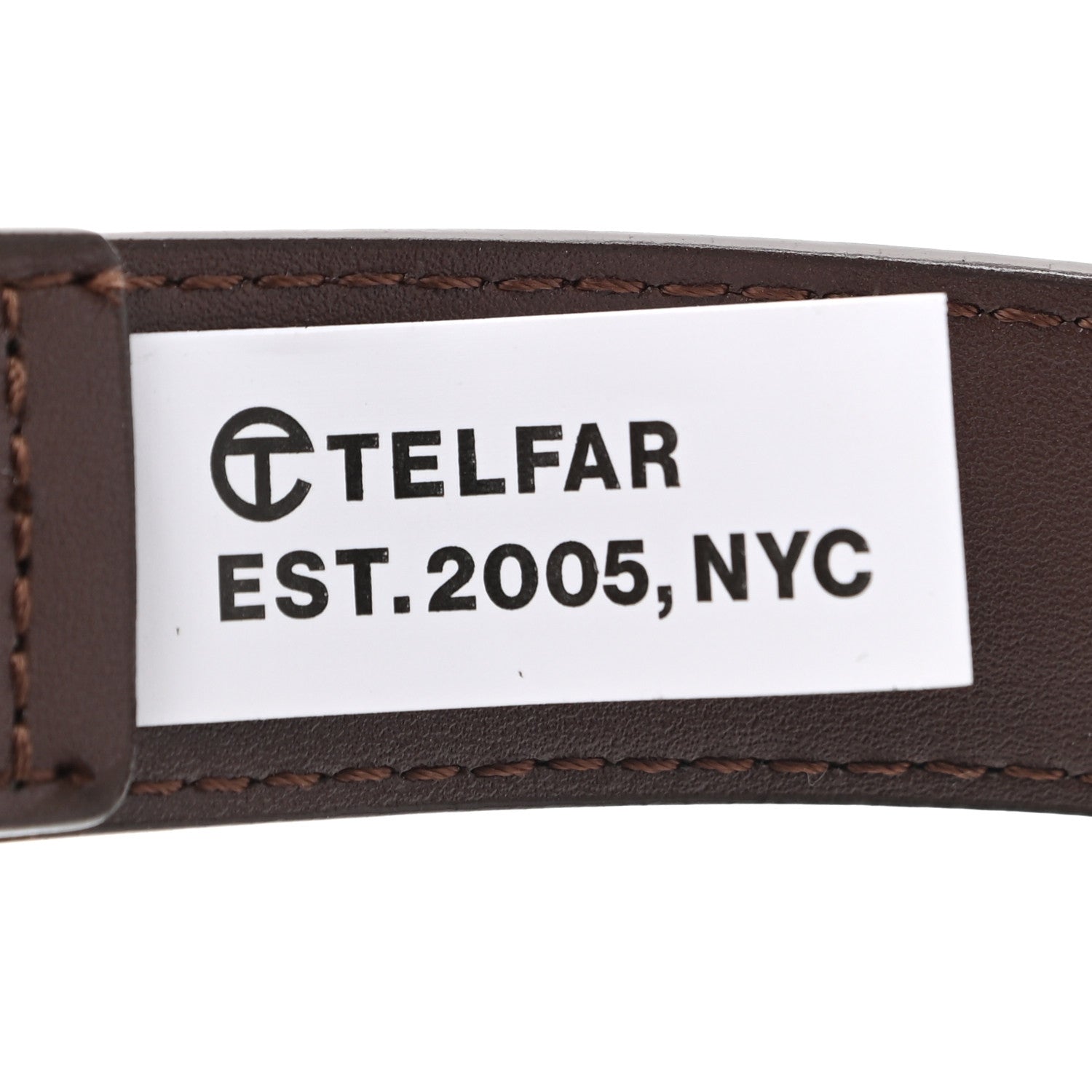 Telfar Vegan Leather Logo Belt Small Chocolate 3 of 7