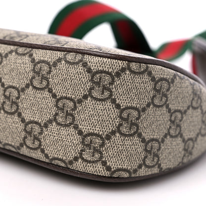 Gucci GG Supreme Monogram Textured Dollar Calfskin Web Small Ophidia GG Handbag Beige Ebony New Acero 8 of 9