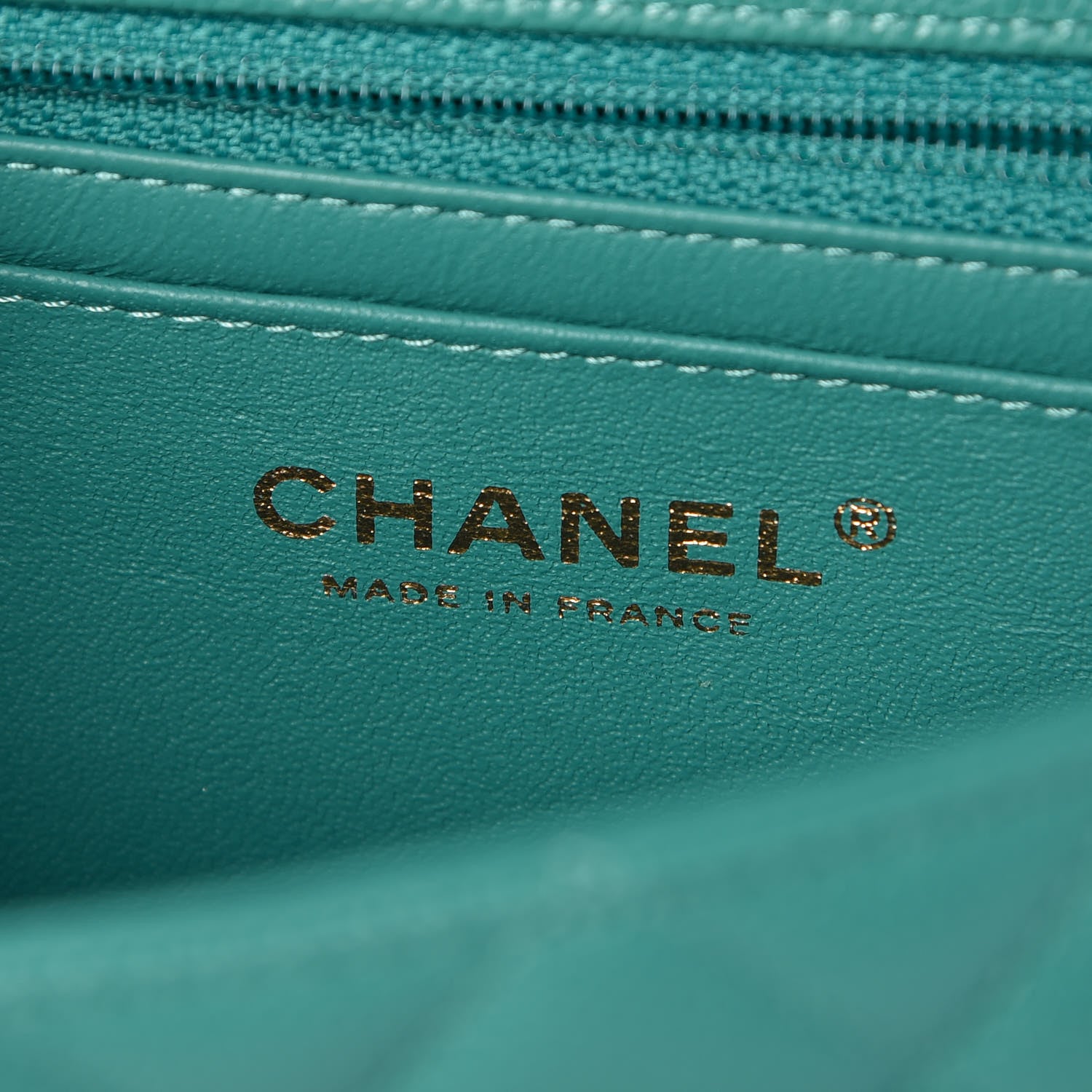 Chanel Caviar Quilted Mini Rectangular Flap Turquoise 6 of 8