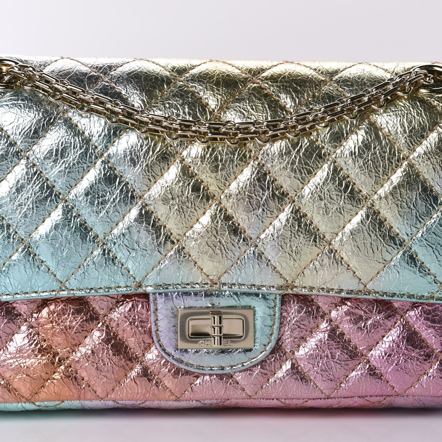 Chanel Metallic Goatskin Quilted 2.55 Reissue 225 Flap Multicolor 10 of 11