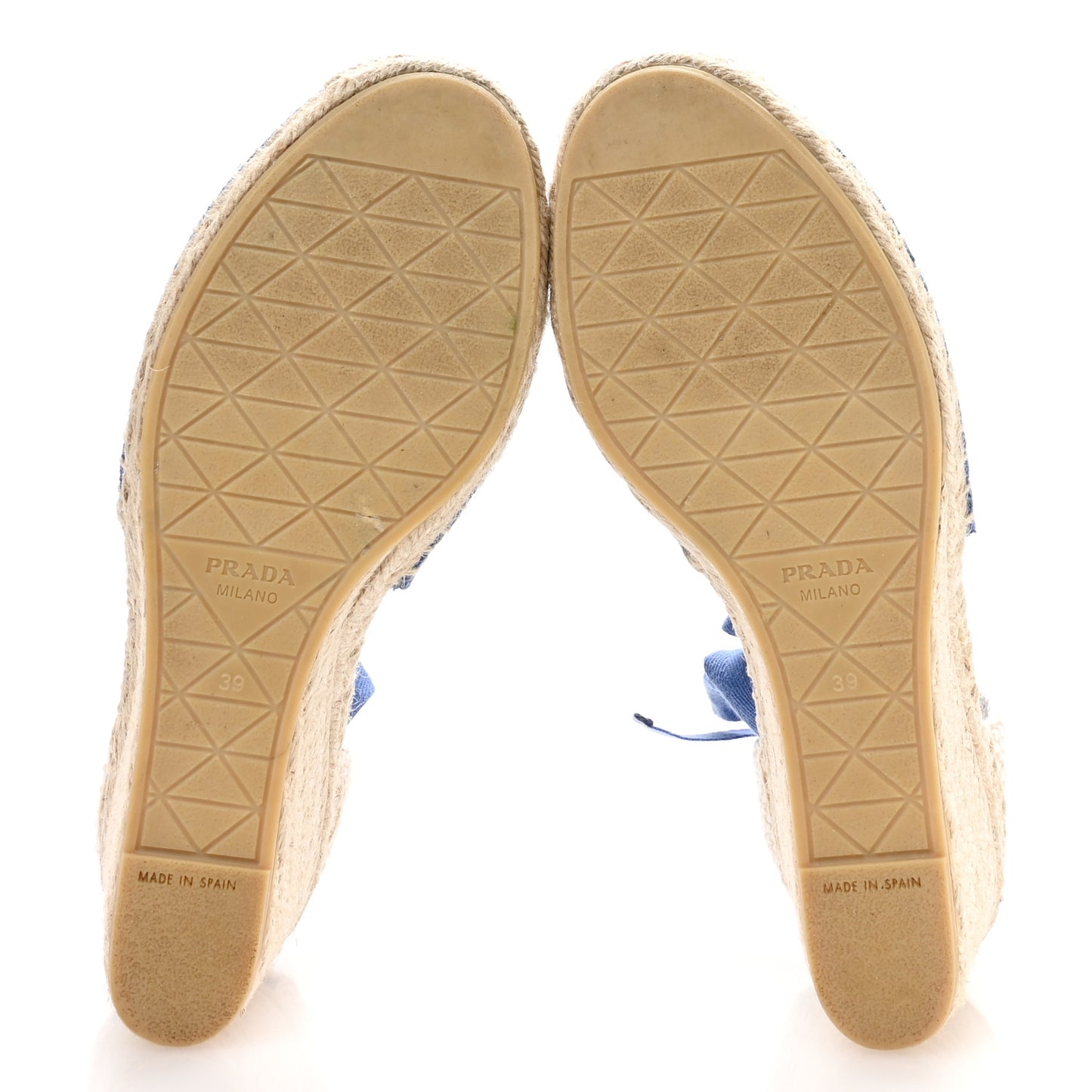 Linen Logo Espadrille 90mm Wedge Sandals 39 Azzurro