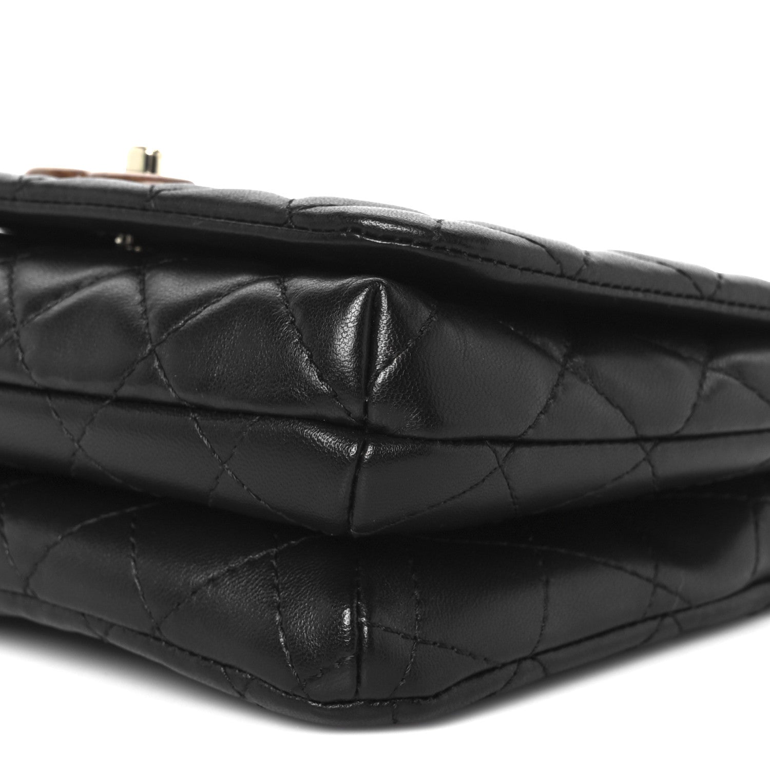Chanel Lambskin Quilted Wood Mini Coco Handle Flap Black 11 of 12