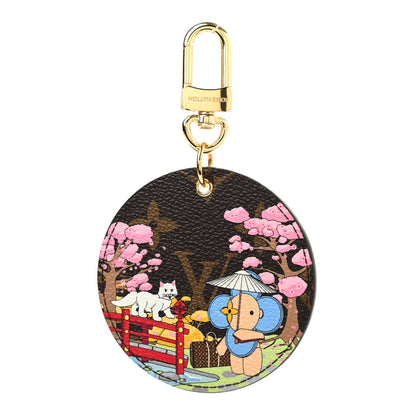 Louis Vuitton Monogram 2021 Christmas Animation Japanese Garden Bag Charm Key Ring Wisteria Pink 1 of 4