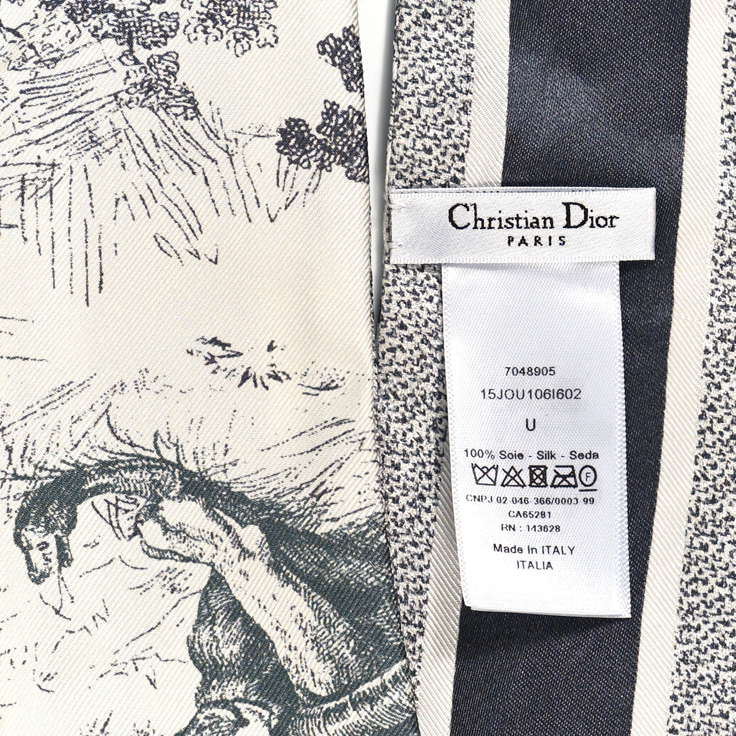 Silk Toile De Jouy Reverse Capri Mitzah Scarf Grey White