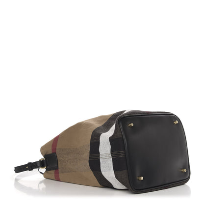 Burberry Canvas Mega Check Medium Ashby Hobo Black 5 of 11