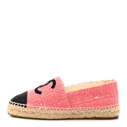 Chanel Tweed Grosgrain CC Espadrilles 35 Pink 1 of 10