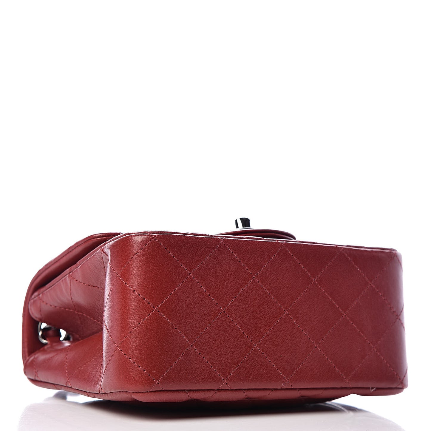 Lambskin Quilted Mini Square Flap Dark Red