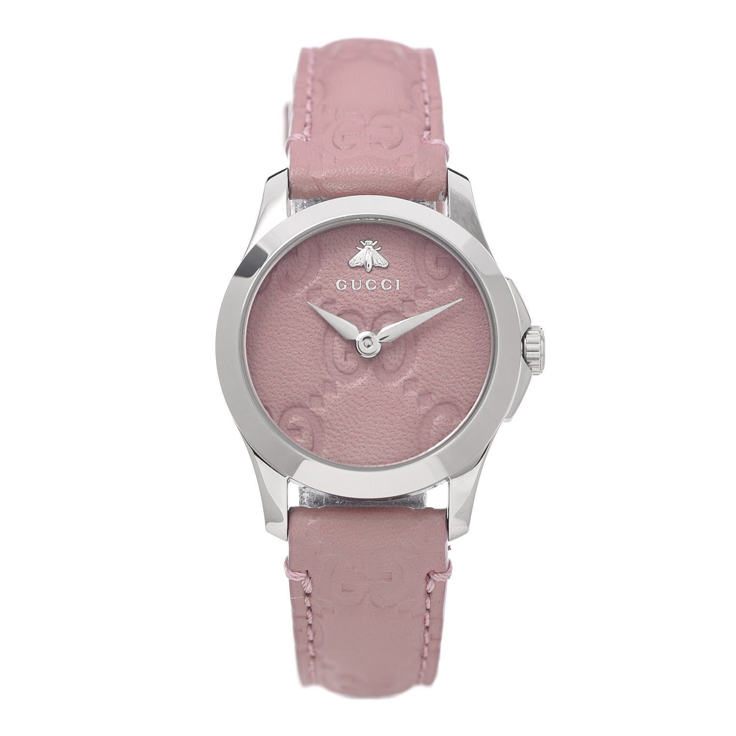 Gucci Stainless Steel Calfskin 27mm G-Timeless Quartz Watch Pink 1 of 8