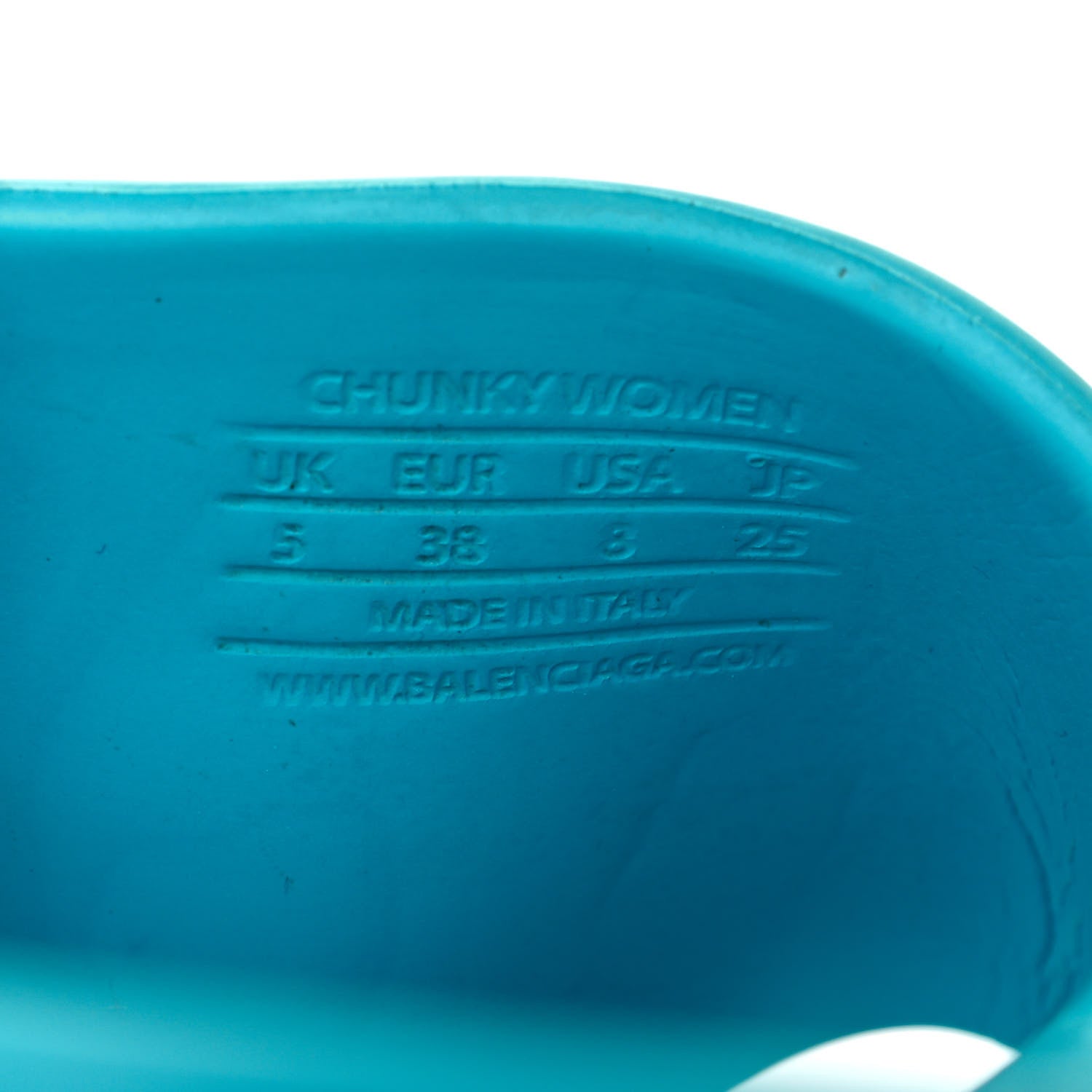 Balenciaga Rubber Womens Chunky Slide Sandals 38 Blue 6 of 6