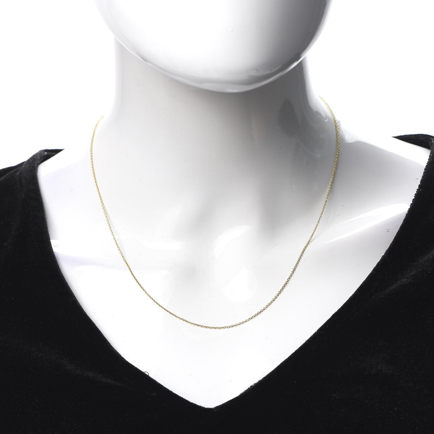 18K Yellow Gold Chain Necklace 18"