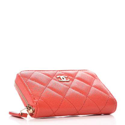 Chanel Caviar Quilted Zip Coin Purse Red 4 of 10