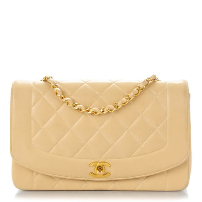 Chanel Lambskin Quilted Medium Single Flap Beige 1 of 9