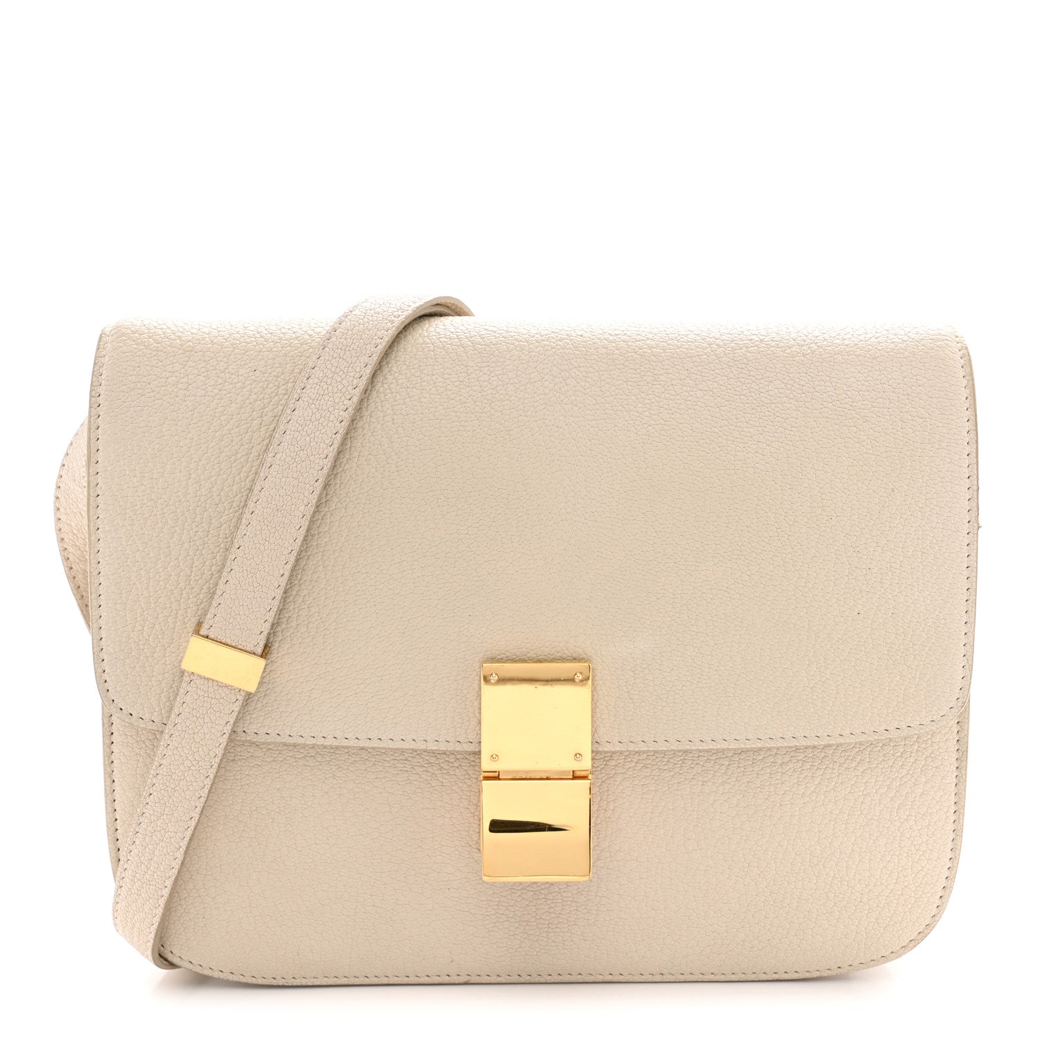 Celine Goatskin Medium Classic Box Flap Bag White 1 of 13