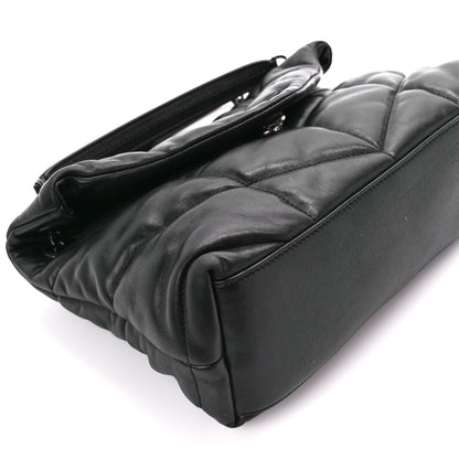 Saint Laurent Lambskin Quilted Monogram Monochrome Small Loulou Puffer Chain Satchel Black 10 of 15