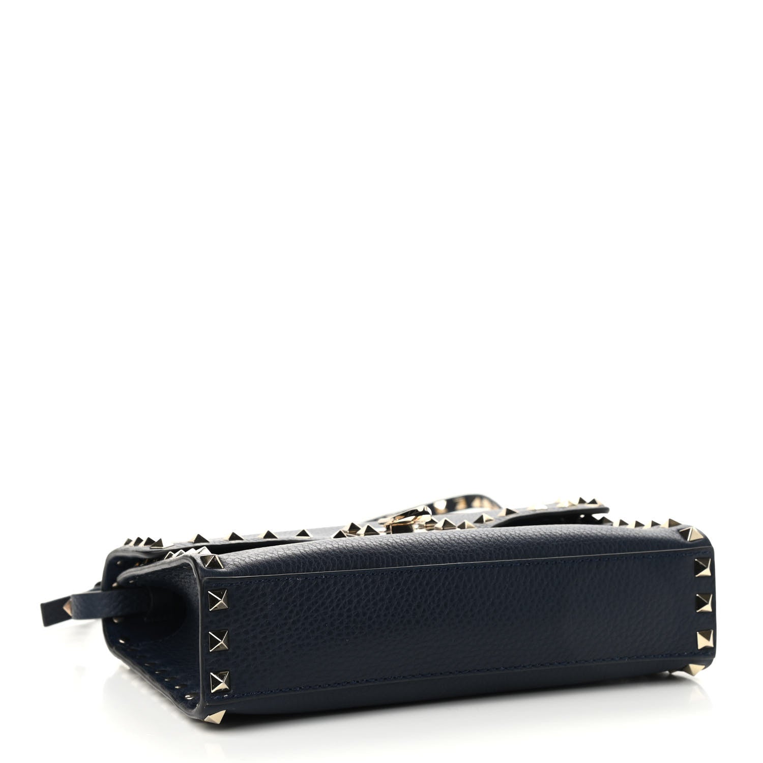 Valentino Garavani Pebbled Calfskin Medium Rockstud Flip Lock Crossbody Bag Black 4 of 9